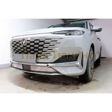 Защита радиатора Папа Тюнинг Changan UNI-K 2020- chrome низ (2 части)