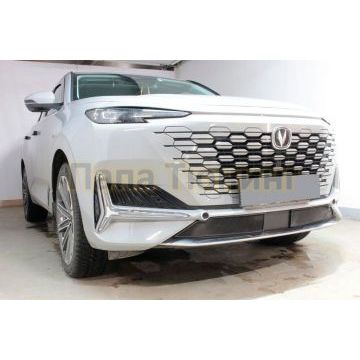 Защита радиатора Папа Тюнинг Changan UNI-K 2020- black низ (2 части)
