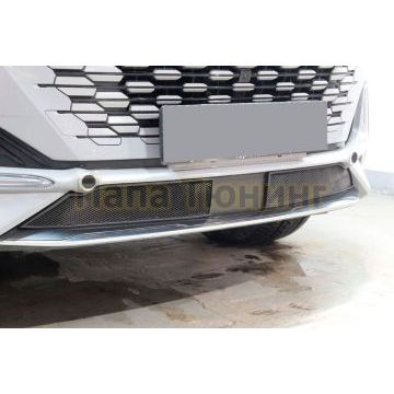 Защита радиатора Папа Тюнинг Changan UNI-K 2020- black низ (2 части)
