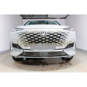 Защита радиатора Папа Тюнинг Changan UNI-K 2020- black низ (2 части)