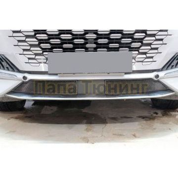 Защита радиатора Папа Тюнинг Changan UNI-K 2020- black низ (2 части)
