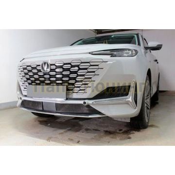 Защита радиатора Папа Тюнинг Changan UNI-K 2020- black низ (2 части)