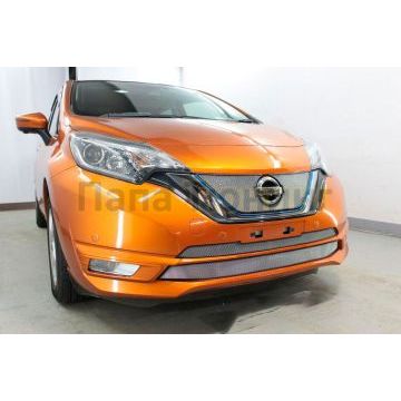 Защита радиатора Папа Тюнинг Nissan Note 2016-2020 chrome низ (Японская сборка)
