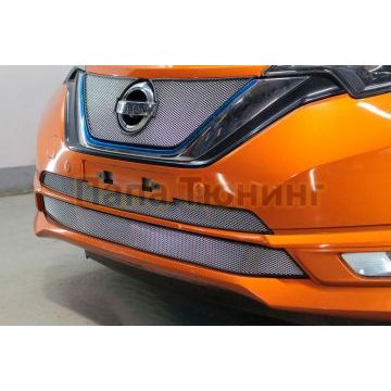 Защита радиатора Папа Тюнинг Nissan Note 2016-2020 chrome низ (Японская сборка)
