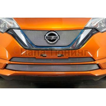 Защита радиатора Папа Тюнинг Nissan Note 2016-2020 chrome низ (Японская сборка)