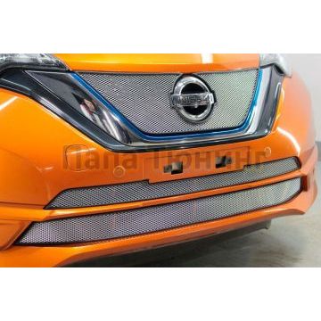Защита радиатора Папа Тюнинг Nissan Note 2016-2020 chrome низ (Японская сборка)