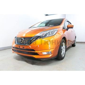 Защита радиатора Папа Тюнинг Nissan Note 2016-2020 black низ (Японская сборка)