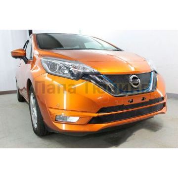 Защита радиатора Папа Тюнинг Nissan Note 2016-2020 black низ (Японская сборка)