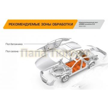 Шумоизоляционный лист JUMBO acoustics 2.0 (размеры 2 х 500 х 700 мм, упаковка 10 шт.) материал мастика