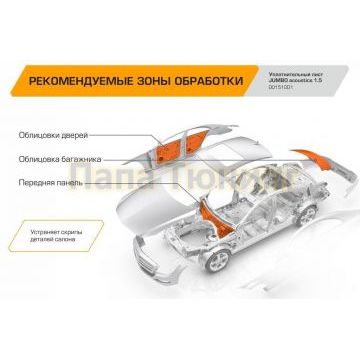 Уплотнительный лист JUMBO acoustics 1.5 (размеры 1.5 х 700 х 1000 мм, упаковка 10 шт.) материал нетканное полотно