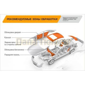 Шумопоглощающий лист JUMBO acoustics 15.0 (размеры 15 х 700 х 1000 мм, упаковка 1 шт.) материал пенополиуретан