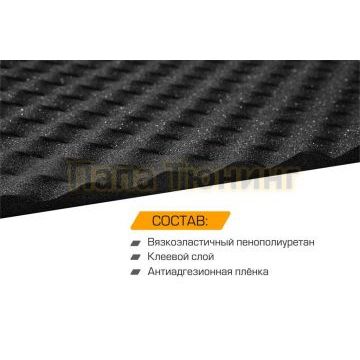 Шумопоглощающий лист JUMBO acoustics 15.0 (размеры 15 х 700 х 1000 мм, упаковка 1 шт.) материал пенополиуретан