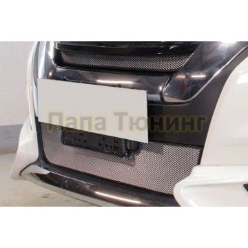 Защита радиатора Папа Тюнинг Nissan Serena 2016-2019 chrome верх