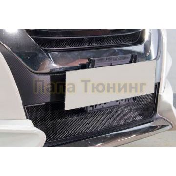 Защита радиатора Папа Тюнинг Nissan Serena 2016-2019 black низ