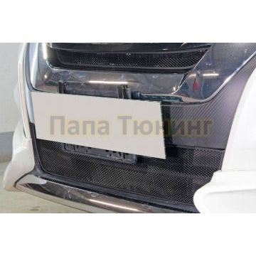 Защита радиатора Папа Тюнинг Nissan Serena 2016-2019 black низ