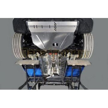 Защиты комплект (алюминий) 4 мм (картер, кпп, бака, топливопровода - 2шт.) (Требуется подрезка пыльника) ТСС для Changan CS35 plus 2WD 1.5T 2023-