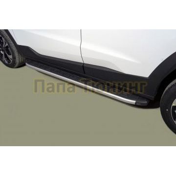 Пороги алюминиевые с пластиковой накладкой 1720 мм ТСС для JAC JS4 2022-