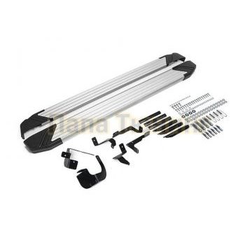 Порог-площадка Silver F173AL + комплект крепежа Rival Chevrolet Equinox 2020-