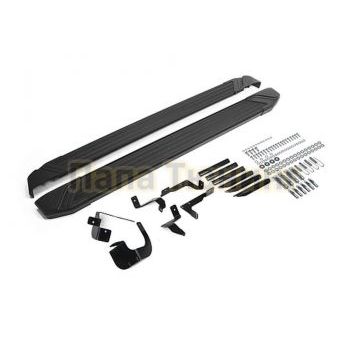 Порог-площадка Black F173ALB + комплект крепежа Rival Chevrolet Equinox 2020-