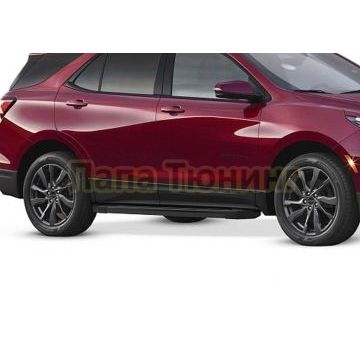 Порог-площадка Black F173ALB + комплект крепежа Rival Chevrolet Equinox 2020-