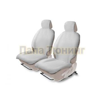 Меховая накидка на сиденье автомобиля с подголовником AutoFlex 2 шт. цвет белый