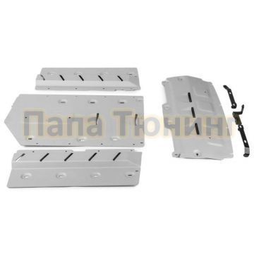 Комплект защит + комплект крепежа Rival алюминий 4 мм Rolls-Royce Cullinan 2018- V-6.7; Серый Комплект защит + комплект крепежа Rival алюминий 4 мм Rolls-Royce Cullinan 2018- V-6.7; Серый