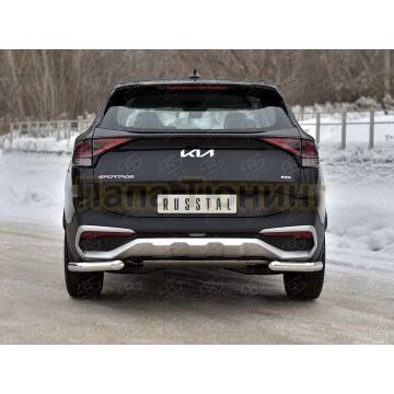 Защита заднего бампера уголки d57 секции (NOT STYLE AND X-LINE)  РусСталь для Kia Sportage 5 2021-