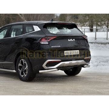 Защита заднего бампера уголки d57 секции (NOT STYLE AND X-LINE)  РусСталь для Kia Sportage 5 2021-