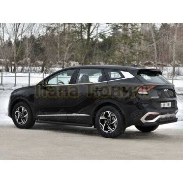 Защита заднего бампера d57 секции-d42дугаblack (NOT STYLE AND X-LINE)  РусСталь для Kia Sportage 5 2021-