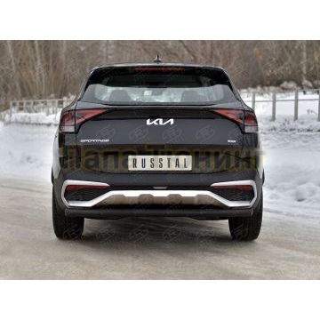 Защита заднего бампера d57 секции black (NOT STYLE AND X-LINE)  РусСталь для Kia Sportage 5 2021-