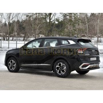 Защита заднего бампера d57 секции black (NOT STYLE AND X-LINE)  РусСталь для Kia Sportage 5 2021-