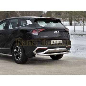Защита заднего бампера d57 секции (NOT STYLE AND X-LINE)  РусСталь для Kia Sportage 5 2021-