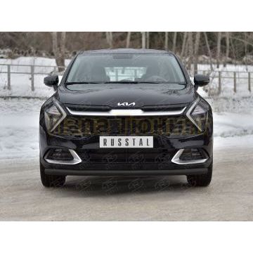 Защита переднего бампера d57 секции black (NOT STYLE AND X-LINE)  РусСталь для Kia Sportage 5 2021-