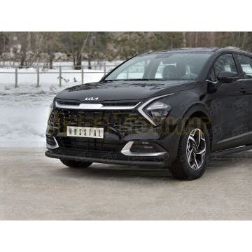 Защита переднего бампера d57 секции black (NOT STYLE AND X-LINE)  РусСталь для Kia Sportage 5 2021-