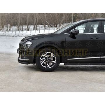 Защита переднего бампера d57 секции black (NOT STYLE AND X-LINE)  РусСталь для Kia Sportage 5 2021-
