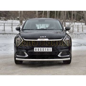 Защита переднего бампера d57 секции (кроме STYLE AND X-LINE)  РусСталь для Kia Sportage 5 2021-
