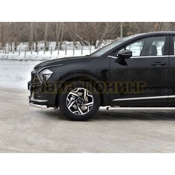 Защита переднего бампера d57 секции (кроме STYLE AND X-LINE)  РусСталь для Kia Sportage 5 2021-