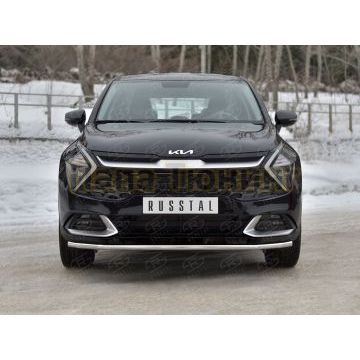 Защита переднего бампера d42 секции (кроме STYLE AND X-LINE)  РусСталь для Kia Sportage 5 2021-