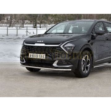 Защита переднего бампера d42 секции (кроме STYLE AND X-LINE)  РусСталь для Kia Sportage 5 2021-
