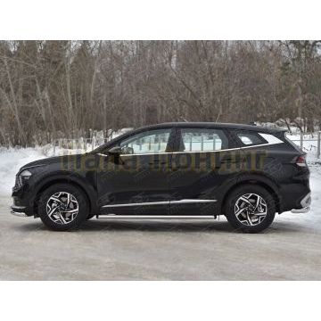 Пороги труба d57 секции (вариант 1) (NOT STYLE AND X-LINE)  РусСталь для Kia Sportage 5 2021-