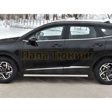 Пороги труба d57 секции (вариант 1) (NOT STYLE AND X-LINE)  РусСталь для Kia Sportage 5 2021-