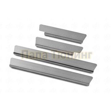 Накладки на пороги RUSSTAL (нерж., шлиф)  РусСталь для Kia Sportage 5 2021-