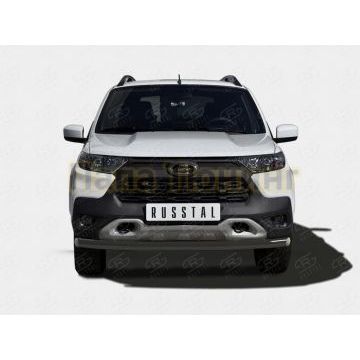 Защита переднего бампера d57 секции black РусСталь для Lada Niva Travel 2021- Защита переднего бампера d57 секции black РусСталь для Lada Niva Travel 2021-