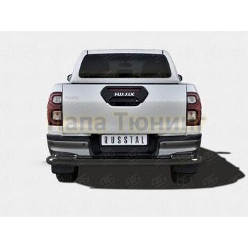 Защита заднего бампера d57 секции-d42 уголки black РусСталь для Toyota Hilux 2020- Защита заднего бампера d57 секции-d42 уголки black РусСталь для Toyota Hilux 2020-