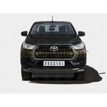 Защита переднего бампера d57 секции-d57 секции black РусСталь для Toyota Hilux 2020- Защита переднего бампера d57 секции-d57 секции black РусСталь для Toyota Hilux 2020-