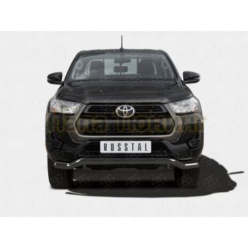 Защита переднего бампера d57 волна black РусСталь для Toyota Hilux 2020- Защита переднего бампера d57 волна black РусСталь для Toyota Hilux 2020-