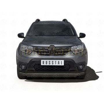 Защита переднего бампера d57 секции black РусСталь для Renault Duster 2021- Защита переднего бампера d57 секции black РусСталь для Renault Duster 2021-