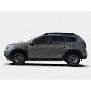 Пороги труба d57 секции (вариант 1) black РусСталь для Renault Duster 2021- Пороги труба d57 секции (вариант 1) black РусСталь для Renault Duster 2021-