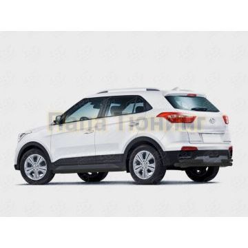 Защита заднего бампера d57 секции-d42 уголки black РусСталь для Hyundai Creta 2016-2021 Защита заднего бампера d57 секции-d42 уголки black РусСталь для Hyundai Creta 2016-2021