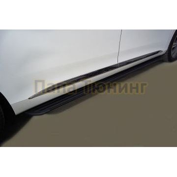 Пороги алюминиевые "Slim Line Black" 2020 мм ТСС для Gac GN8 2021-
